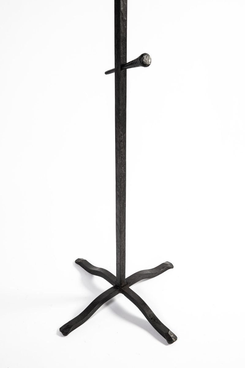 Forged iron coat rack
