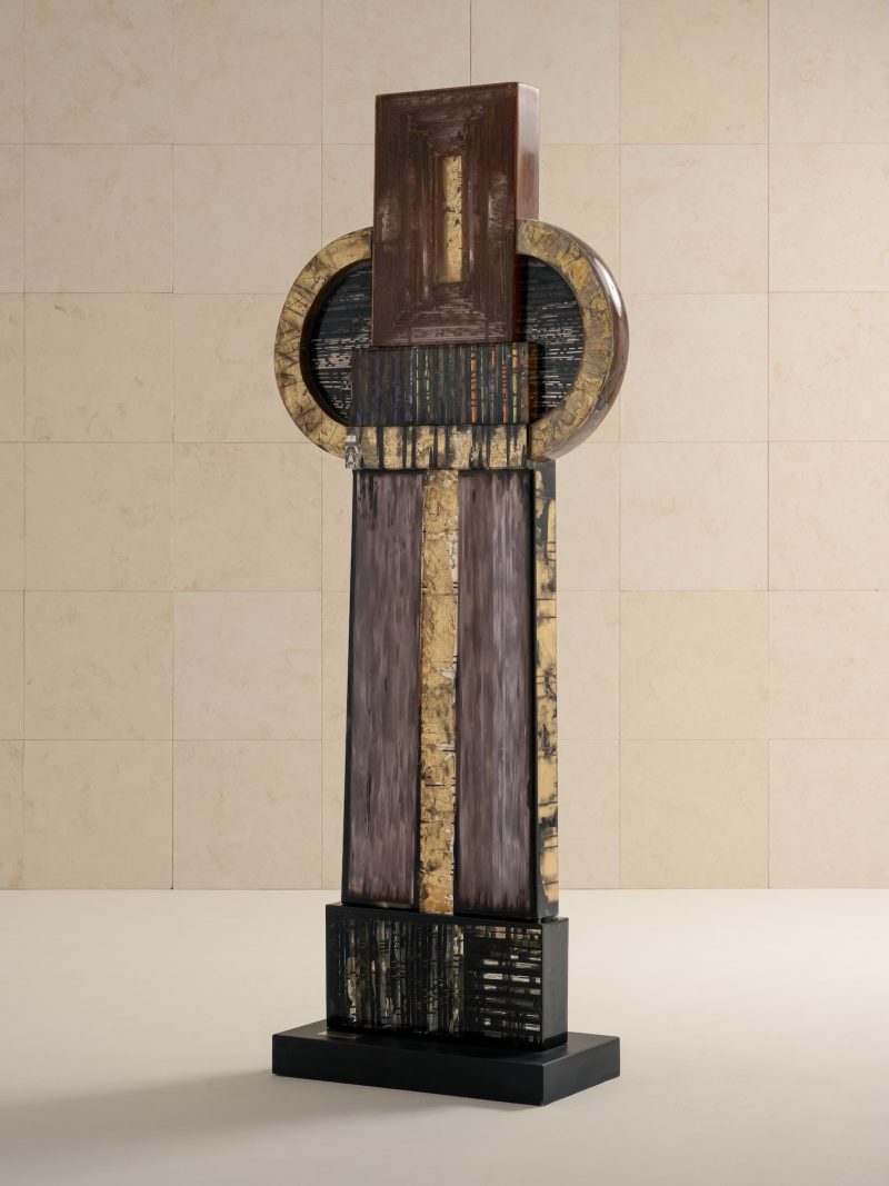 "Samouraï Noir et Or" totem